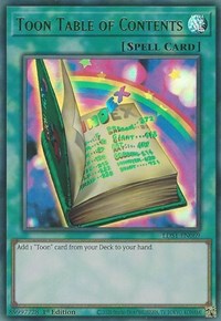 Toon Table of Contents (Green) [LDS1-EN069] Ultra Rare | North Game Den