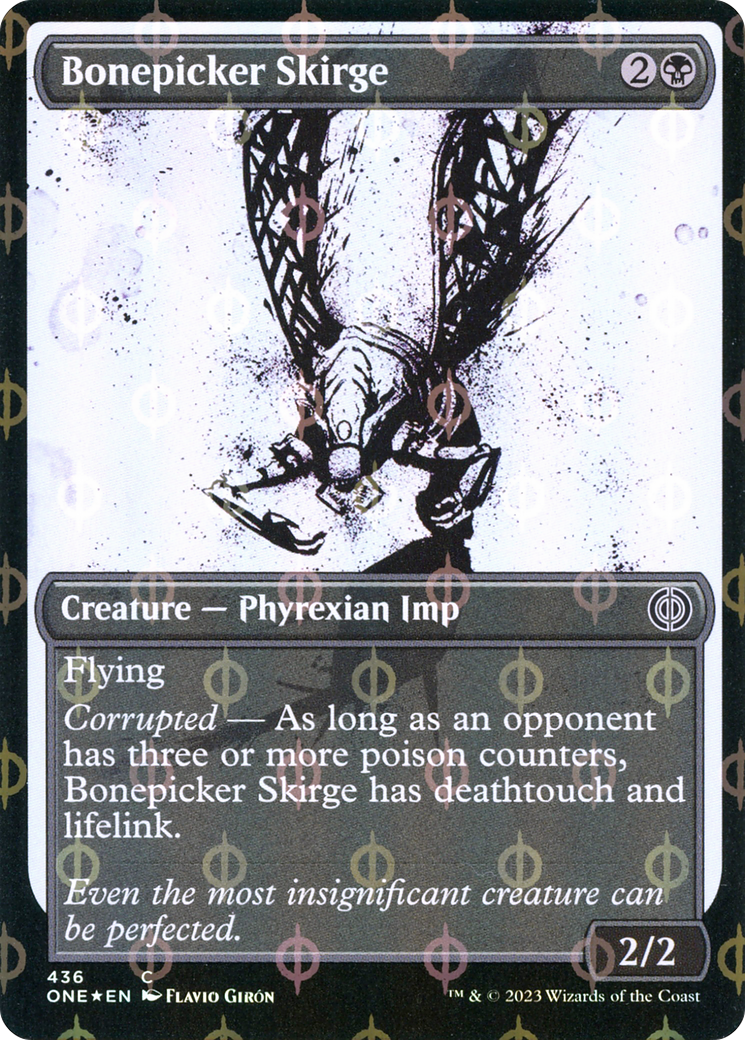 Bonepicker Skirge (Showcase Ichor Step-and-Compleat Foil) [Phyrexia: All Will Be One] | North Game Den