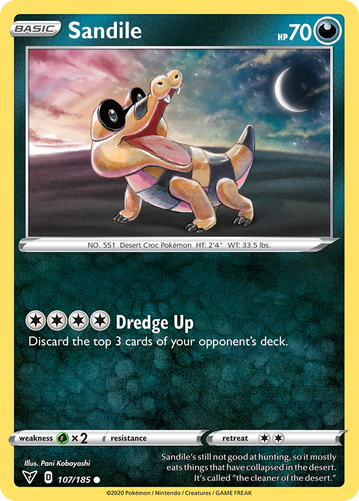 Sandile (107/185) [Sword & Shield: Vivid Voltage] | North Game Den