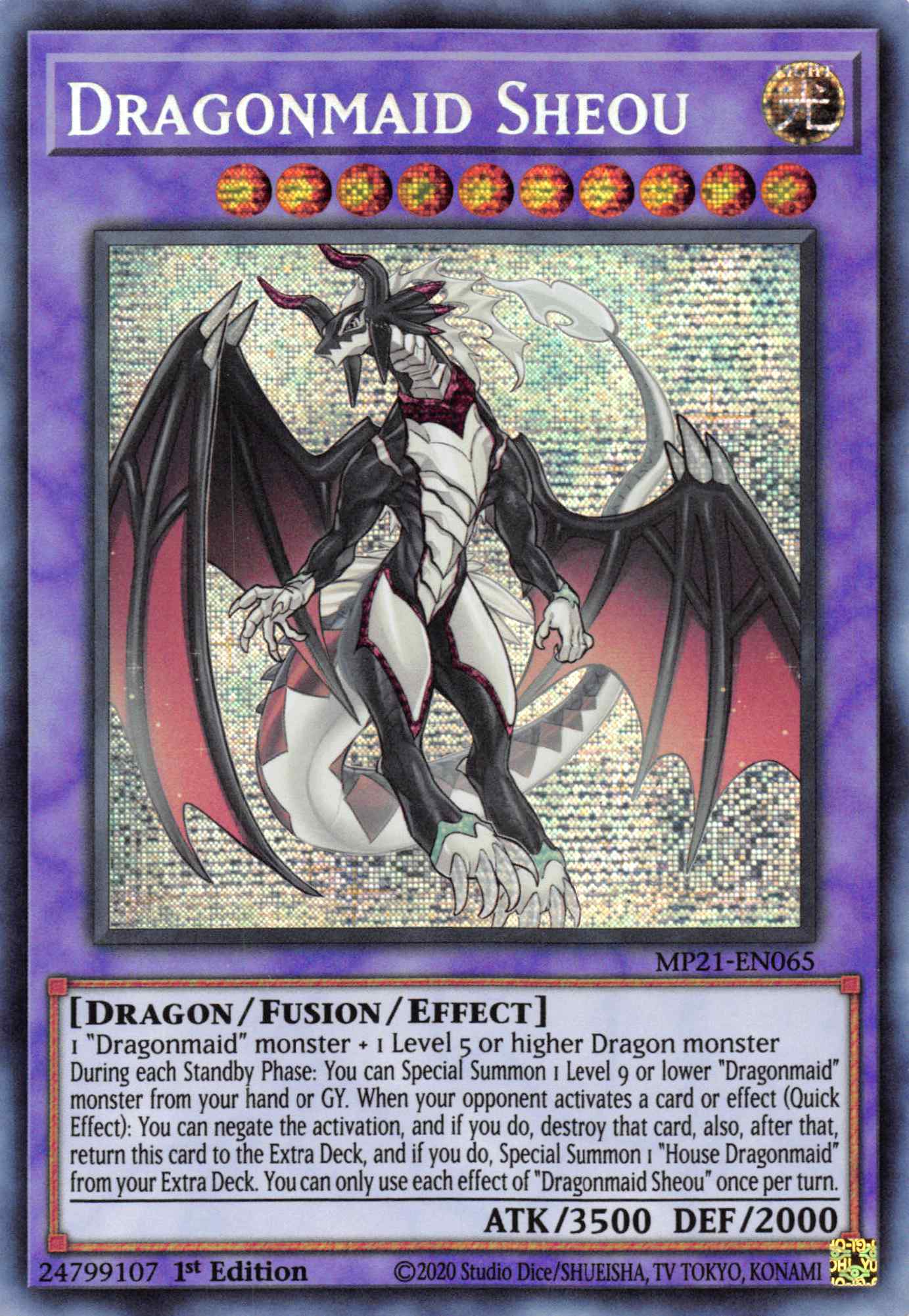 Dragonmaid Sheou [MP21-EN065] Prismatic Secret Rare | North Game Den