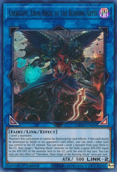 Cherubini, Ebon Angel of the Burning Abyss [MP20-EN096] Ultra Rare | North Game Den