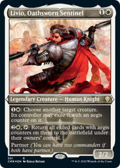 Livio, Oathsworn Sentinel (Foil Etched) [Commander Legends] | North Game Den