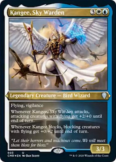 Kangee, Sky Warden (Foil Etched) [Commander Legends] | North Game Den