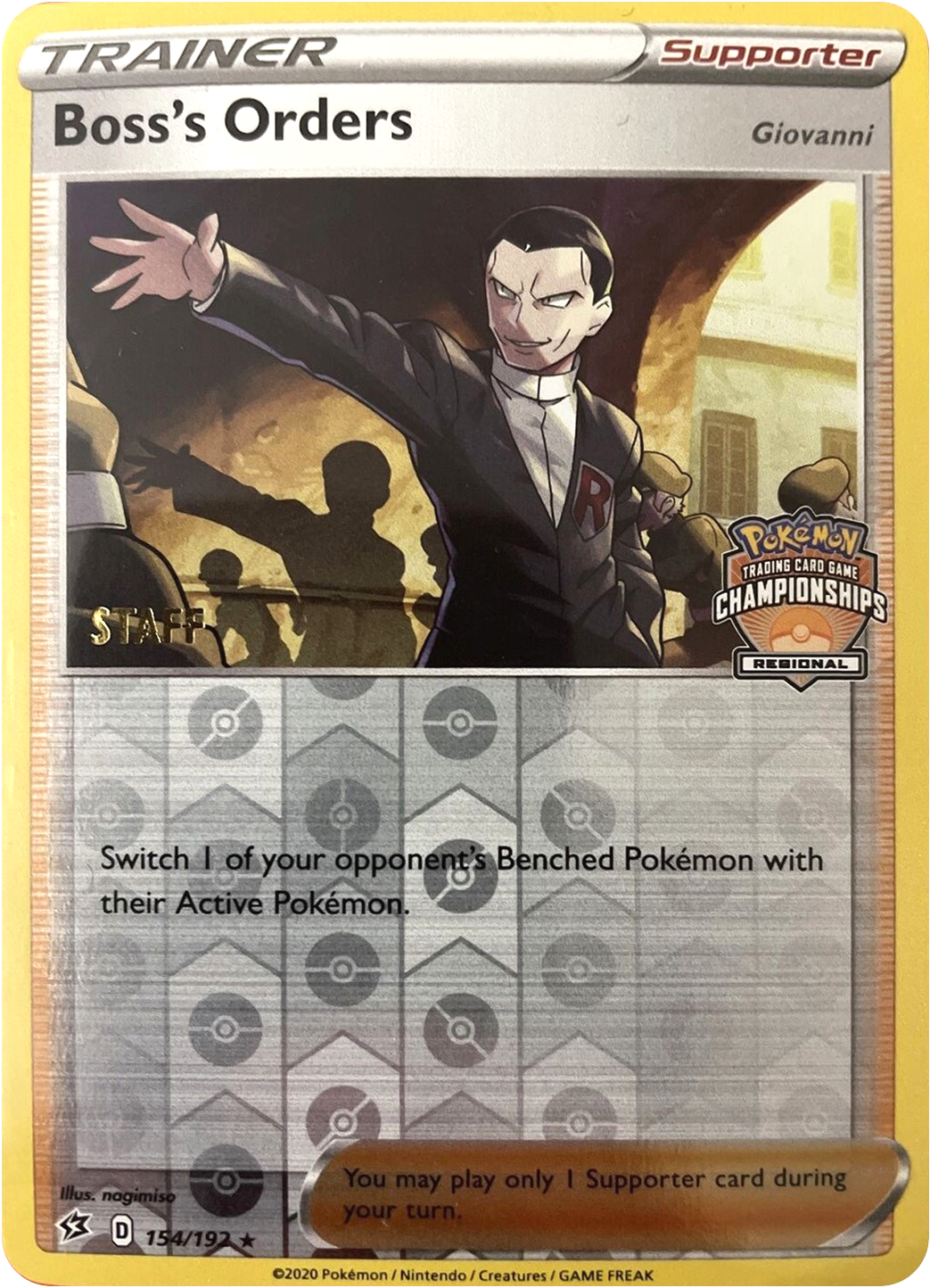 Boss's Orders (154/192) (Staff Regional Championships) [League & Championship Cards] | North Game Den