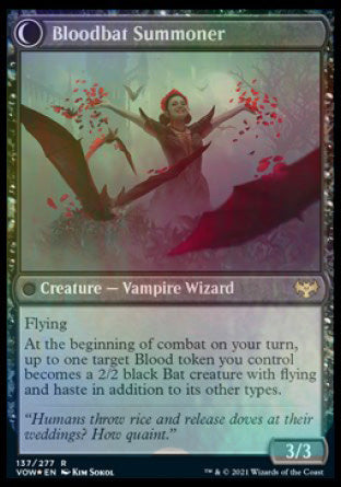 Voldaren Bloodcaster // Bloodbat Summoner [Innistrad: Crimson Vow Prerelease Promos] | North Game Den