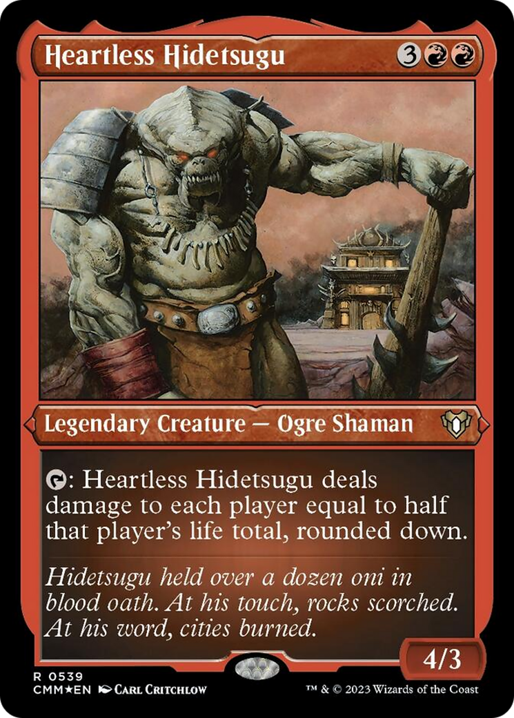 Heartless Hidetsugu (Foil Etched) [Commander Masters] | North Game Den