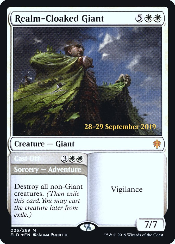 Realm-Cloaked Giant // Cast Off  [Throne of Eldraine Prerelease Promos] | North Game Den