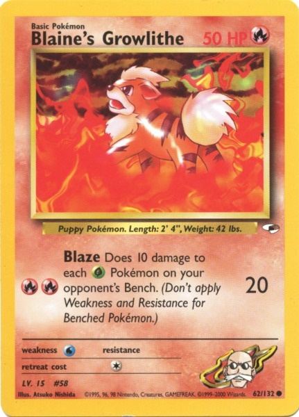 Blaine's Growlithe (62/132) [Gym Heroes Unlimited] | North Game Den