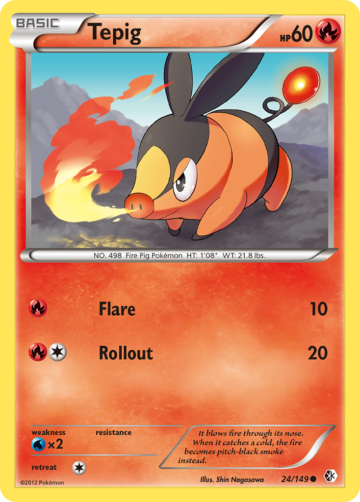 Tepig (24/149) [Black & White: Boundaries Crossed] | North Game Den