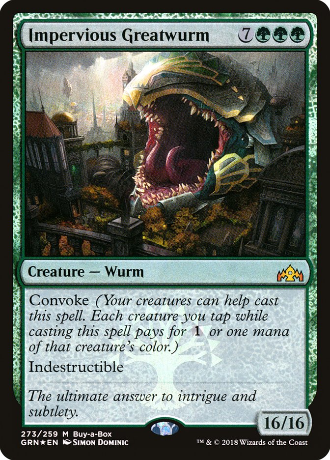 Impervious Greatwurm (Buy-A-Box) [Guilds of Ravnica] | North Game Den