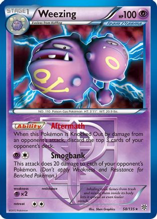 Weezing (58/135) (Theme Deck Exclusive) (Team Plasma) [Black & White: Plasma Storm] | North Game Den