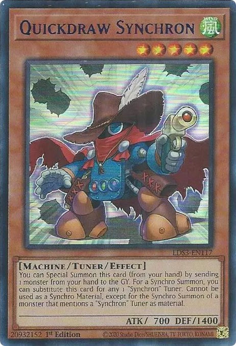 Quickdraw Synchron (Blue) [LDS3-EN117] Ultra Rare | North Game Den