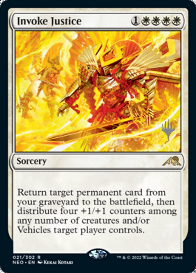 Invoke Justice (Promo Pack) [Kamigawa: Neon Dynasty Promos] | North Game Den