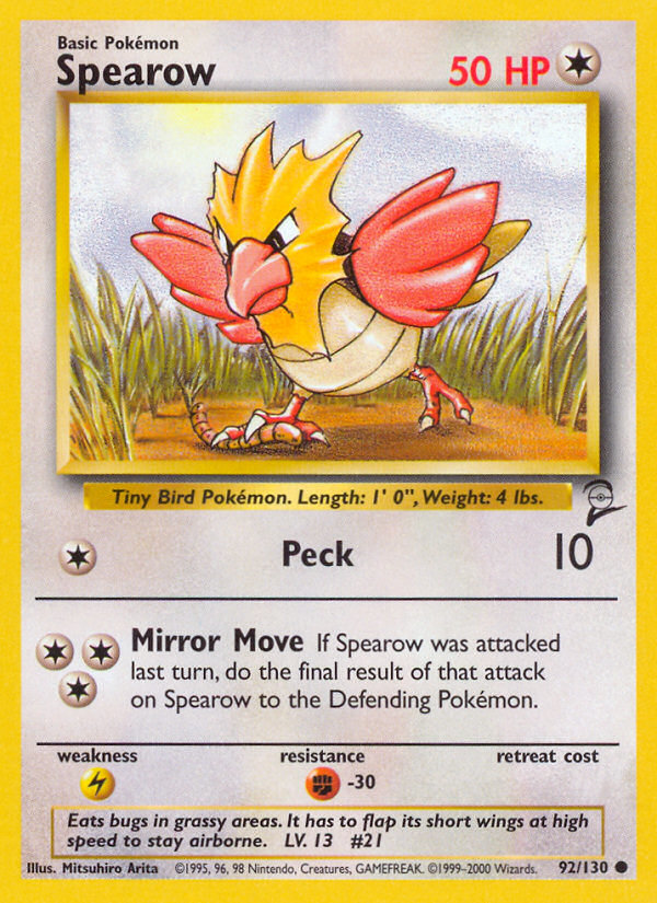 Spearow (92/130) [Base Set 2] | North Game Den