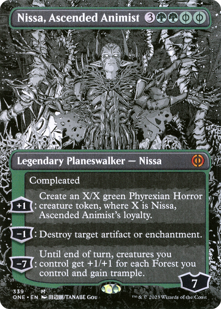 Nissa, Ascended Animist (Borderless Manga) [Phyrexia: All Will Be One] | North Game Den