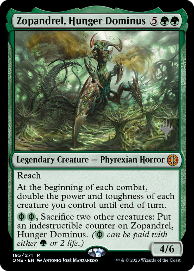 Zopandrel, Hunger Dominus (Promo Pack) [Phyrexia: All Will Be One Promos] | North Game Den