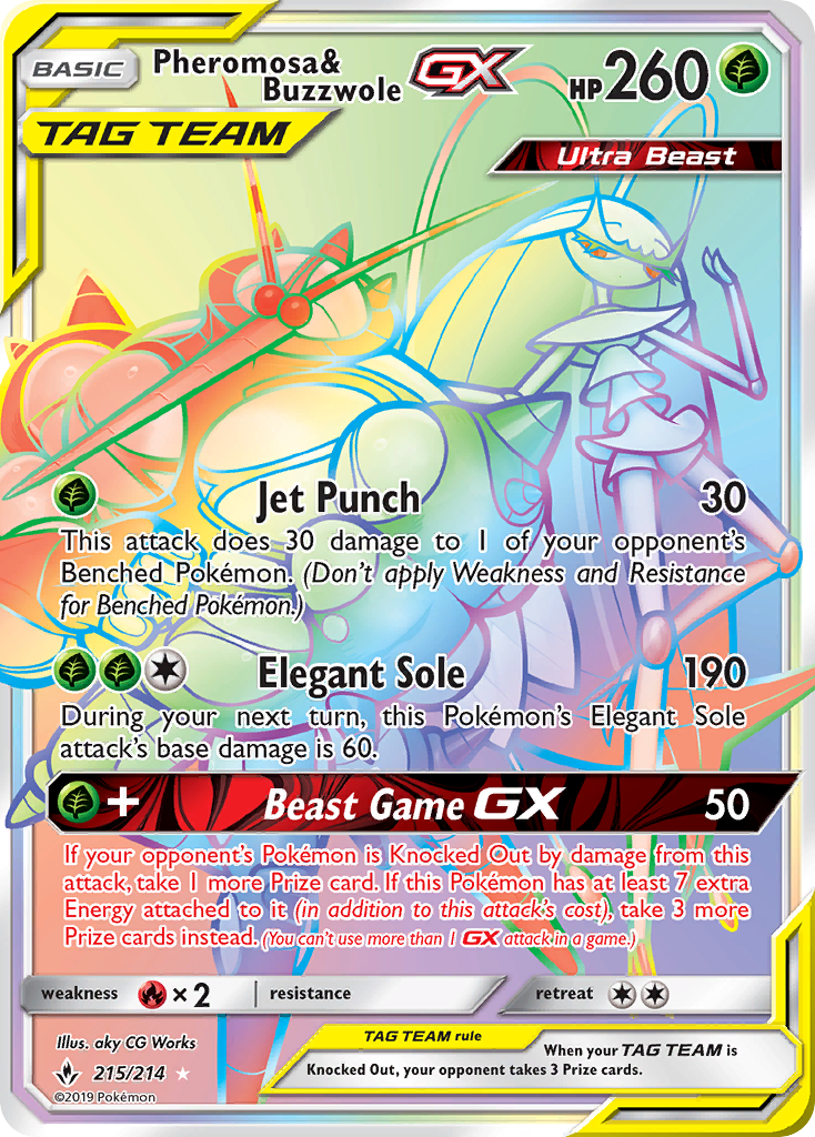 Pheromosa & Buzzwole GX (215/214) [Sun & Moon: Unbroken Bonds] | North Game Den