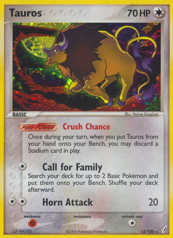 Tauros (12/100) [EX: Crystal Guardians] | North Game Den