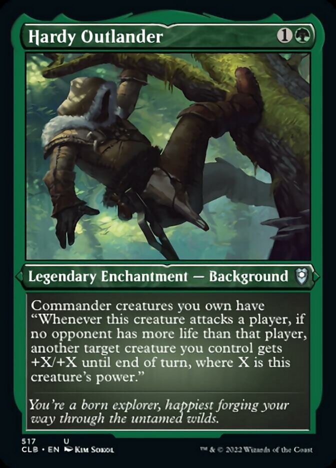 Hardy Outlander (Foil Etched) [Commander Legends: Battle for Baldur's Gate] | North Game Den