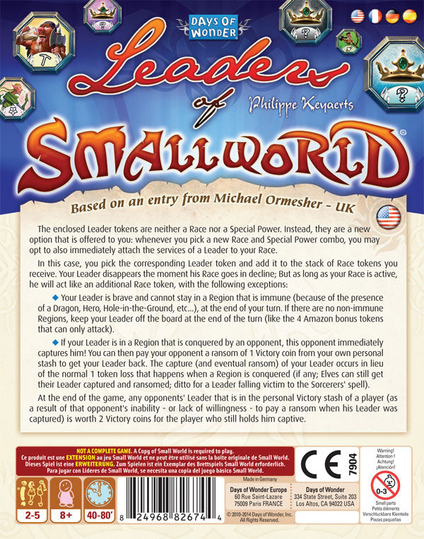 Small World: Leaders of Small World | North Game Den