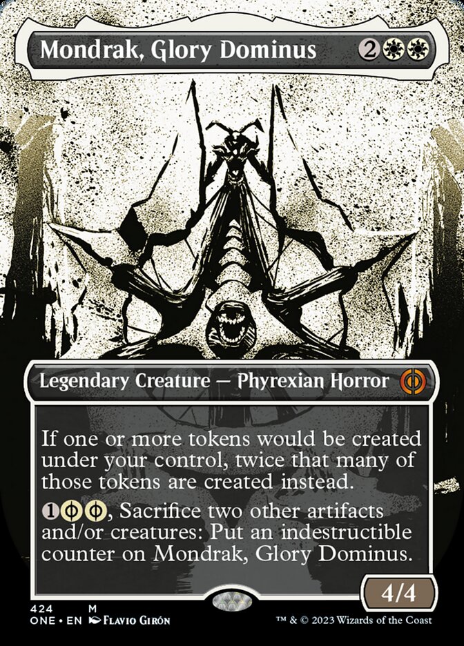 Mondrak, Glory Dominus (Borderless Ichor Step-and-Compleat Foil) [Phyrexia: All Will Be One] | North Game Den