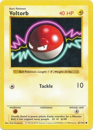 Voltorb (67/102) [Base Set Shadowless Unlimited] | North Game Den