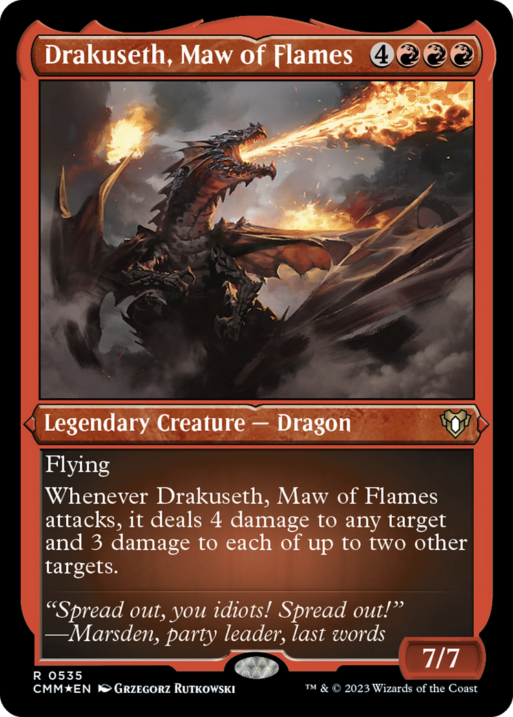 Drakuseth, Maw of Flames (Foil Etched) [Commander Masters] | North Game Den