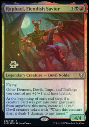 Raphael, Fiendish Savior [Commander Legends: Battle for Baldur's Gate Prerelease Promos] | North Game Den