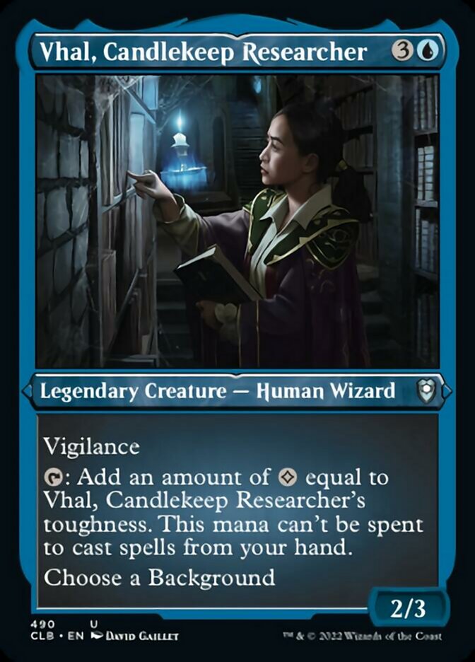 Vhal, Candlekeep Researcher (Foil Etched) [Commander Legends: Battle for Baldur's Gate] | North Game Den