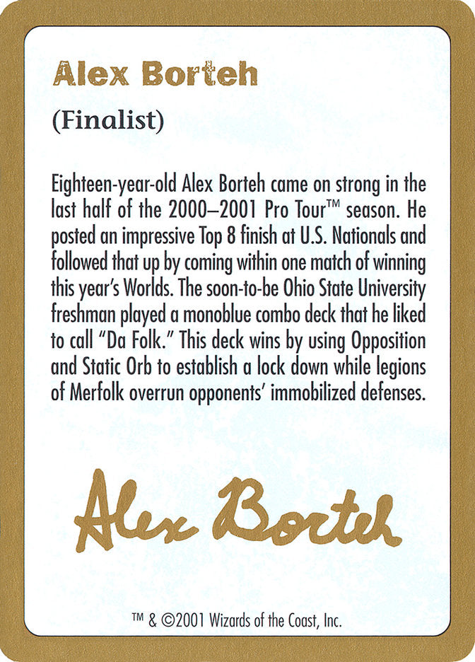 Alex Borteh Bio [World Championship Decks 2001] | North Game Den