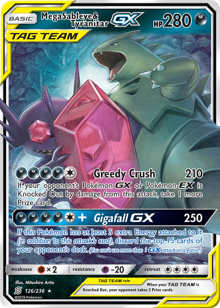 Mega Sableye & Tyranitar GX (126/236) [Sun & Moon: Unified Minds] | North Game Den