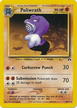 Poliwrath (28/75) [Neo Discovery Unlimited] | North Game Den