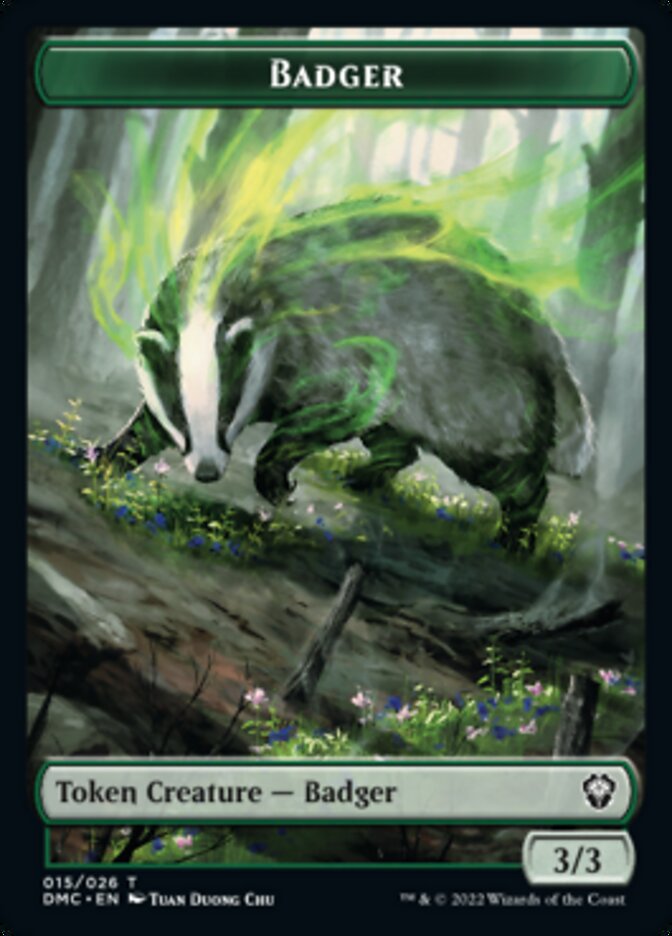 Bird (002) // Badger Double-sided Token [Dominaria United Tokens] | North Game Den