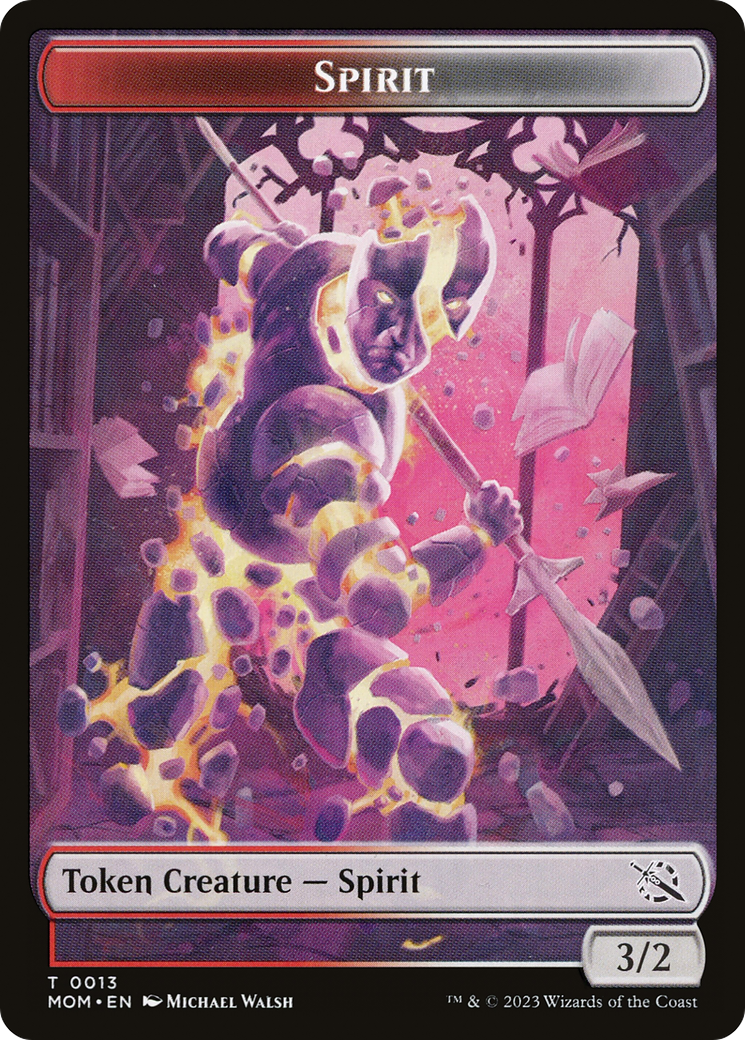 Monk // Spirit (13) Double-Sided Token [March of the Machine Tokens] | North Game Den