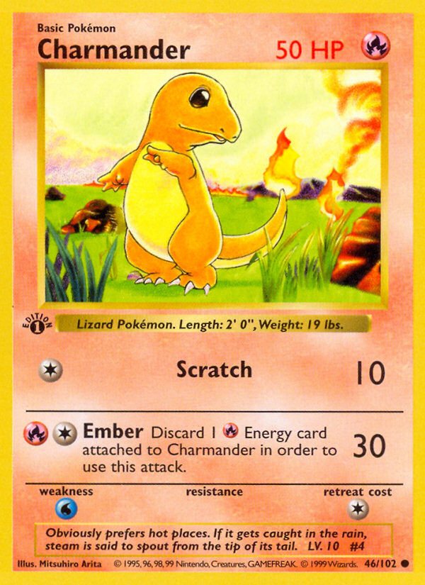 Charmander (46/102) (Shadowless) [Base Set 1st Edition] | North Game Den