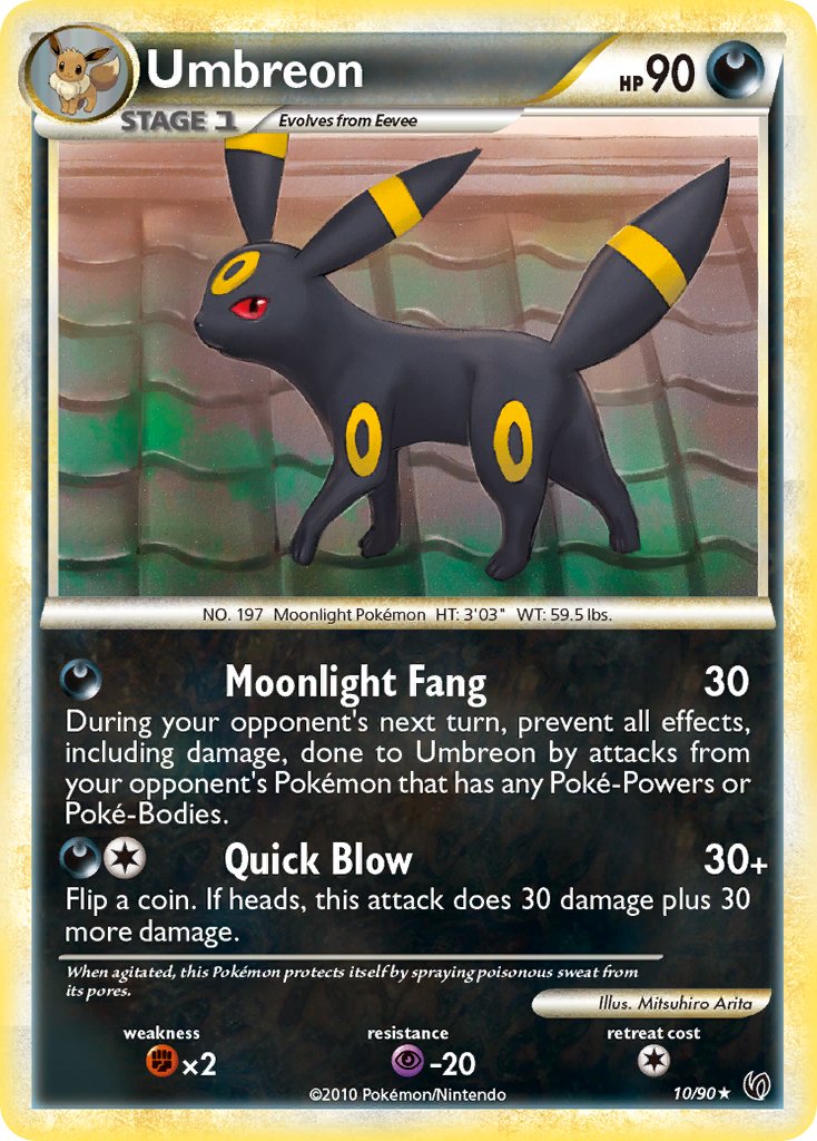 Umbreon (10/90) (Cracked Ice Holo) (Theme Deck Exclusive) [HeartGold & SoulSilver: Undaunted] | North Game Den