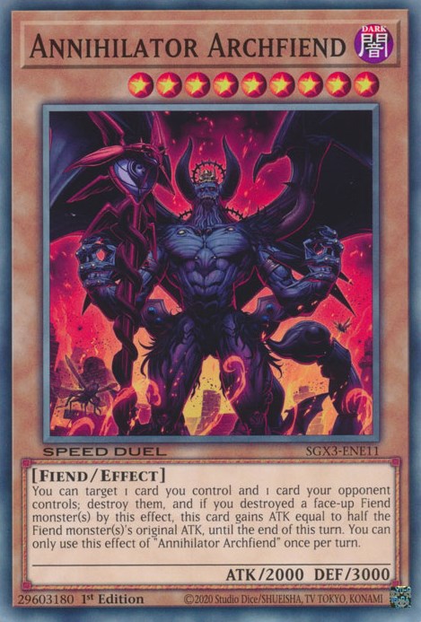 Annihilator Archfiend [SGX3-ENE11] Common | North Game Den