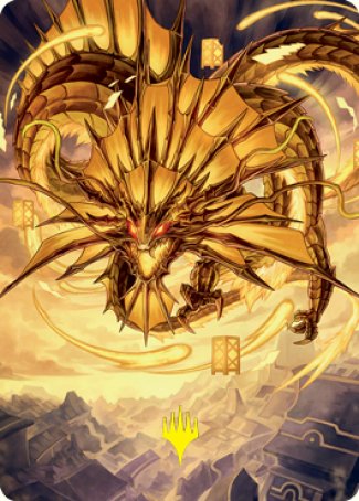 Ao, the Dawn Sky 2 Art Card (Gold-Stamped Signature) [Kamigawa: Neon Dynasty Art Series] | North Game Den