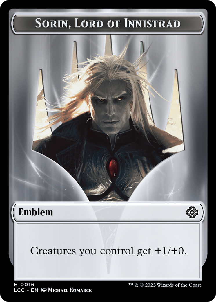 Emblem - Sorin, Lord of Innistrad // Vampire (0004) Double-Sided Token [The Lost Caverns of Ixalan Commander Tokens] | North Game Den