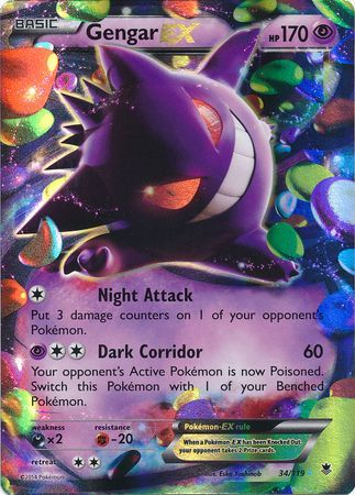 Gengar EX (34/119) (Jumbo Card) [XY: Phantom Forces] | North Game Den