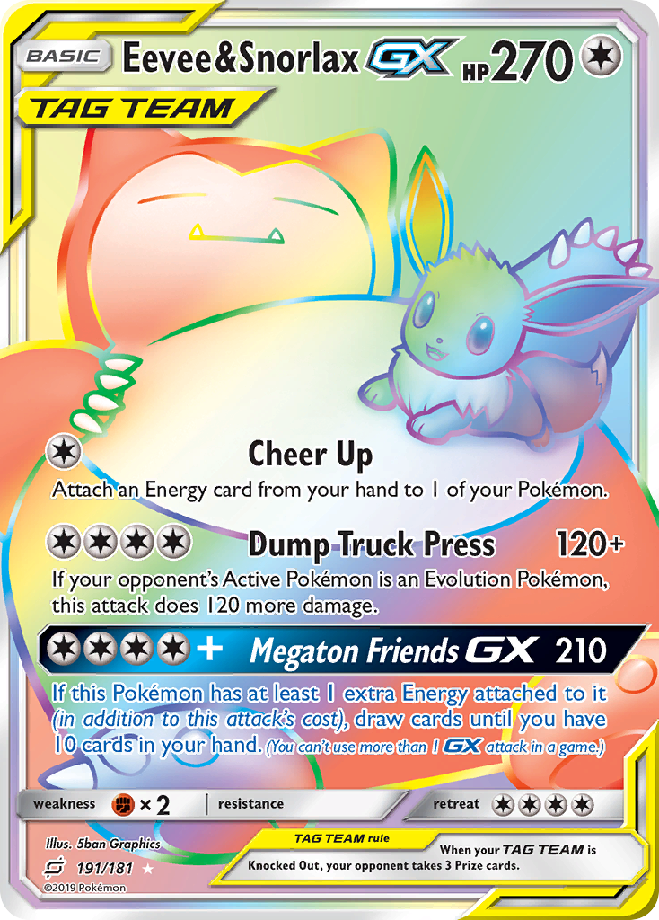 Eevee & Snorlax GX (191/181) [Sun & Moon: Team Up] | North Game Den