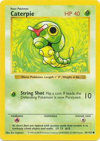 Caterpie (45/102) [Base Set Shadowless Unlimited] | North Game Den