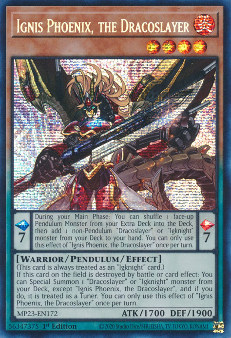 Ignis Phoenix, the Dracoslayer [MP23-EN172] Prismatic Secret Rare | North Game Den