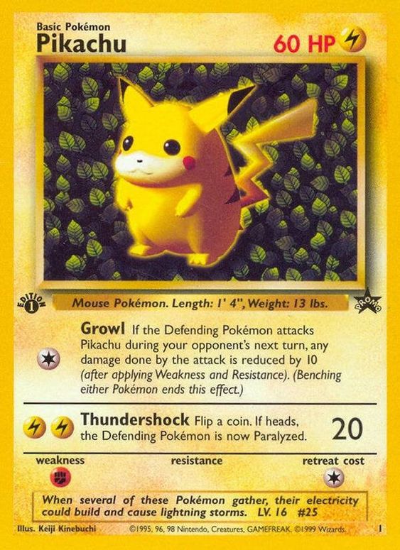 Pikachu (1) (1st Edition Misprint Promo) [Wizards of the Coast: Black Star Promos] | North Game Den