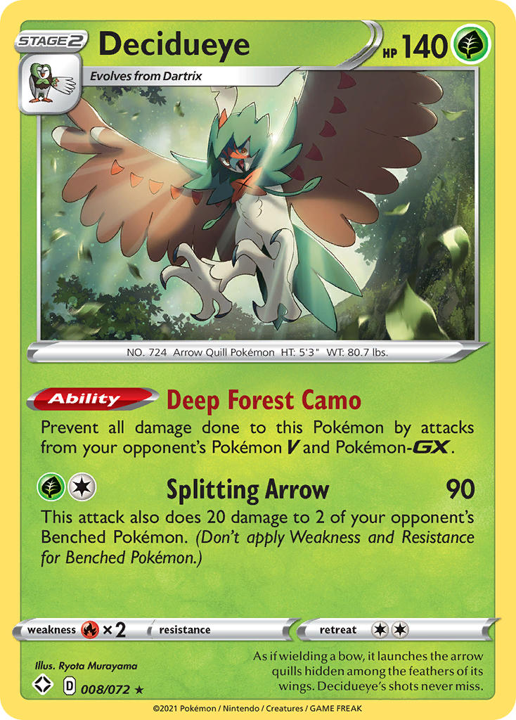 Decidueye (008/072) [Sword & Shield: Shining Fates] | North Game Den