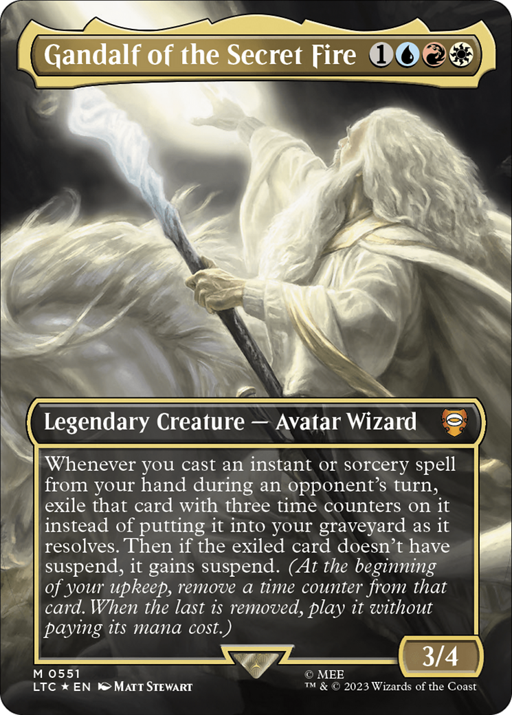 Gandalf of the Secret Fire (Borderless) (Surge Foil) [The Lord of the Rings: Tales of Middle-Earth Commander] | North Game Den