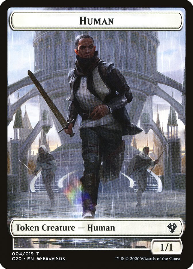 Human // Treasure Double-sided Token [Commander 2020 Tokens] | North Game Den