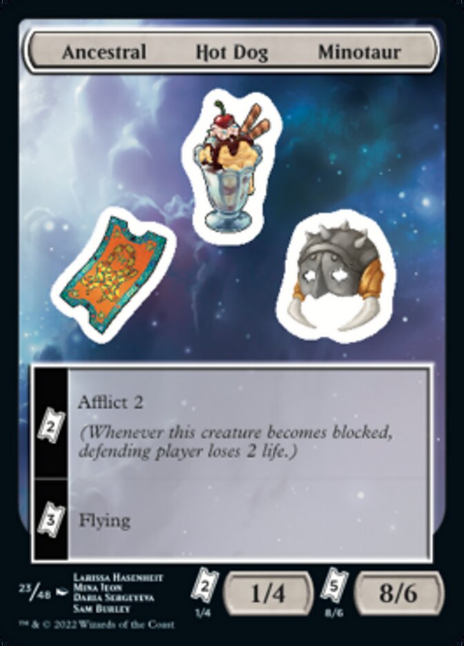 Ancestral Hot Dog Minotaur [Unfinity Stickers] | North Game Den