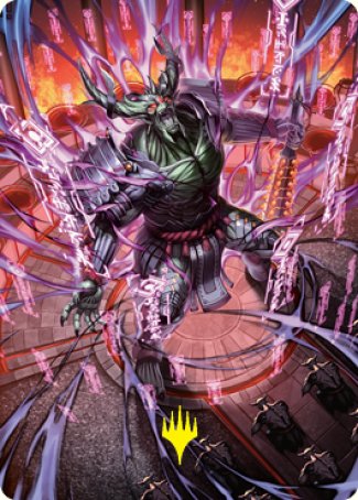 Hidetsugu, Devouring Chaos Art Card (Gold-Stamped Signature) [Kamigawa: Neon Dynasty Art Series] | North Game Den