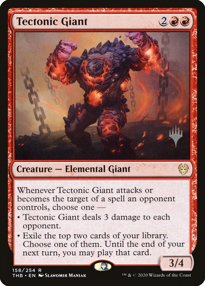 Tectonic Giant (Promo Pack) [Theros Beyond Death Promos] | North Game Den